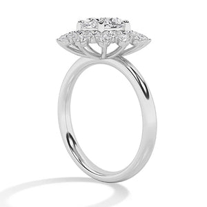 Round Lab-Grown Diamond Ring in 18K white gold, side view