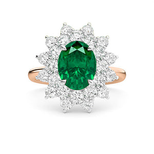 Round Lab-Grown Diamond Ring in 18K rose gold, overhead view