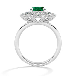 Round Lab-Grown Diamond Ring in 18K white gold, front view