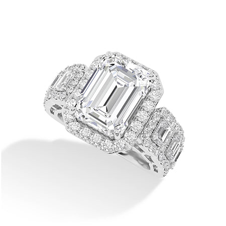 Radiant LG Diamond Ring in Rose Gold - Binson Diamonds Antwerp