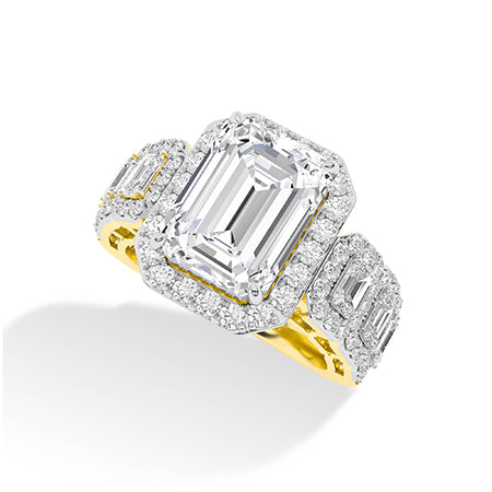 Radiant LG Diamond Ring in Rose Gold - Binson Diamonds Antwerp