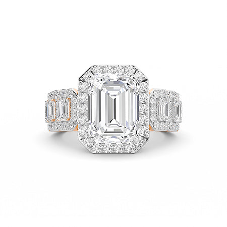 Radiant LG Diamond Ring in Rose Gold - Binson Diamonds Antwerp