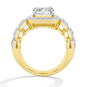 Radiant Lab-Grown Diamond Ring in 18K rose gold, front view
