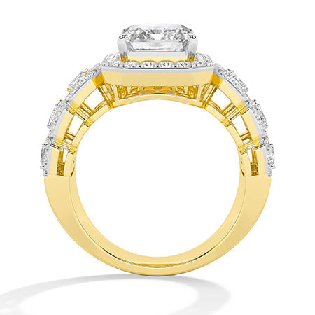 Radiant LG Diamond Ring in Rose Gold - Binson Diamonds Antwerp