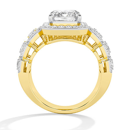 Radiant LG Diamond Ring in Rose Gold - Binson Diamonds Antwerp