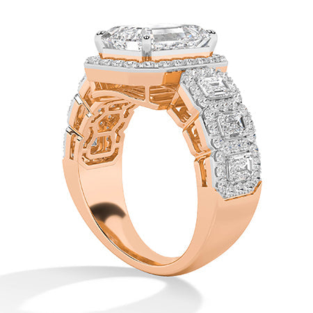 Radiant LG Diamond Ring in Rose Gold - Binson Diamonds Antwerp