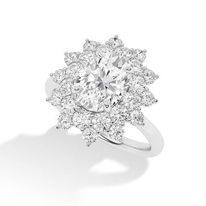 Round Lab-Grown Diamond Ring in 18K white gold, angled view