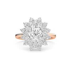 Round Lab-Grown Diamond Ring in 18K rose gold, overhead view