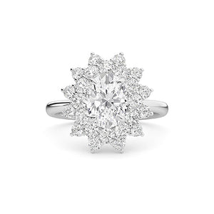 Round Lab-Grown Diamond Ring in 18K white gold, overhead view