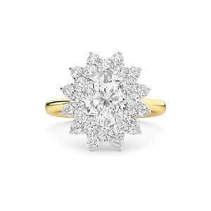 Round Lab-Grown Diamond Ring in 18K yellow gold, overhead view | Binson Diamonds