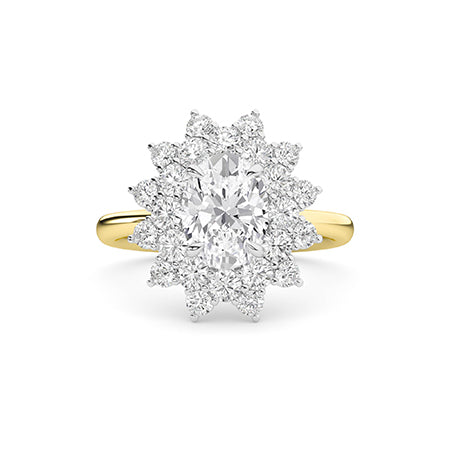 Round LG Diamond Ring in Yellow Gold - Binson Diamonds Antwerp