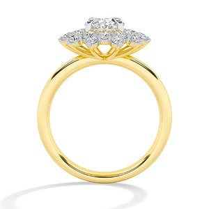 Round Lab-Grown Diamond Ring in 18K yellow gold, front view