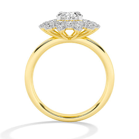 Round LG Diamond Ring in Yellow Gold - Binson Diamonds Antwerp