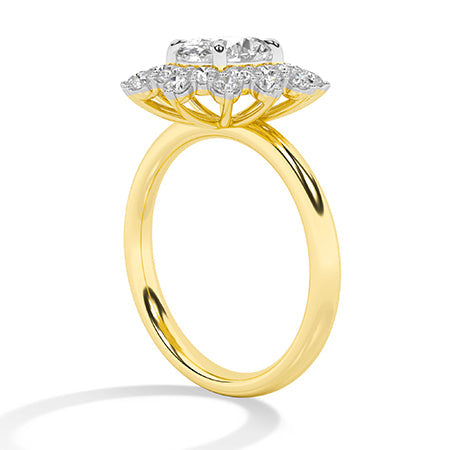 Round LG Diamond Ring in Yellow Gold - Binson Diamonds Antwerp
