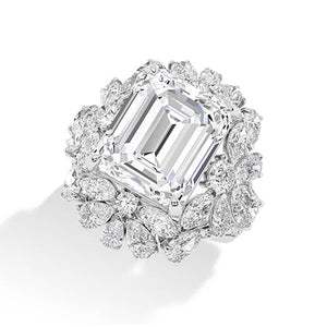 Pear Lab-Grown Diamond Ring in 18K white gold, angled view