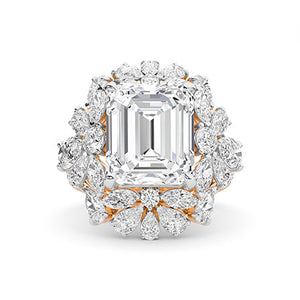 Pear Lab-Grown Diamond Ring in 18K rose gold, overhead view