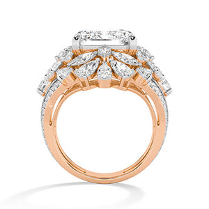 Pear Lab-Grown Diamond Ring in 18K rose gold, front view