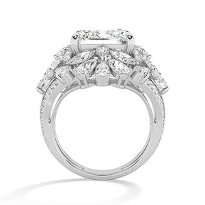 Pear Lab-Grown Diamond Ring in 18K white gold, front view