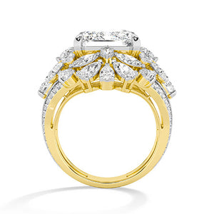 Pear Lab-Grown Diamond Ring in 18K yellow gold, front view