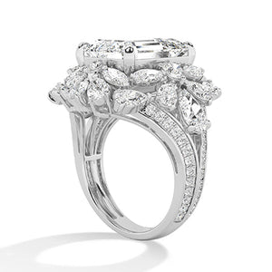 Pear Lab-Grown Diamond Ring in 18K white gold, side view