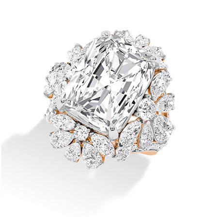 Cushion LG Diamond Ring in Rose Gold - Binson Diamonds Antwerp