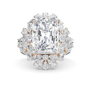 Cushion Lab-Grown Diamond Ring in 18K rose gold, overhead view | Binson Diamonds