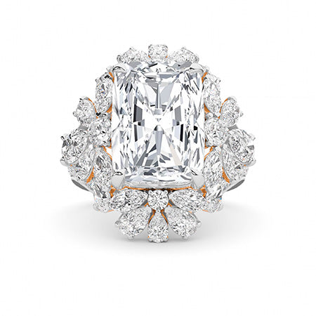 Cushion LG Diamond Ring in Rose Gold - Binson Diamonds Antwerp