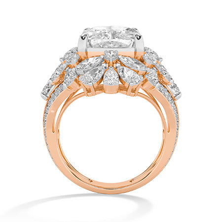 Cushion LG Diamond Ring in Rose Gold - Binson Diamonds Antwerp