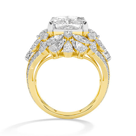 Cushion LG Diamond Ring in Rose Gold - Binson Diamonds Antwerp