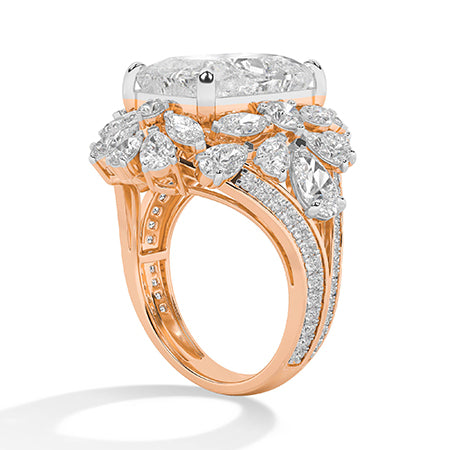 Cushion LG Diamond Ring in Rose Gold - Binson Diamonds Antwerp