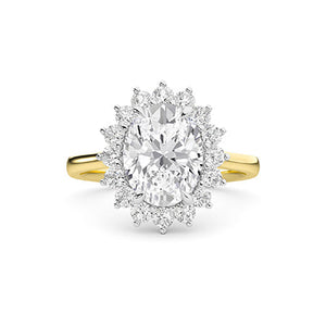 Round Lab-Grown Diamond Ring in 18K yellow gold, overhead view