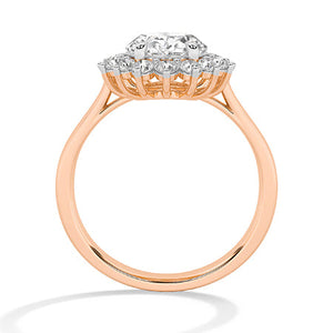 Round Lab-Grown Diamond Ring in 18K rose gold, front view
