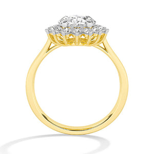 Round Lab-Grown Diamond Ring in 18K yellow gold, front view