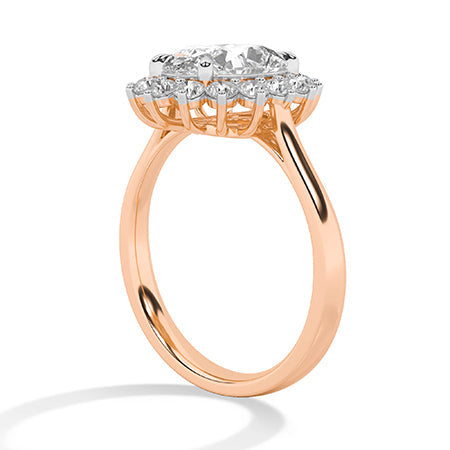 Round LG Diamond Ring in Rose Gold - Binson Diamonds Antwerp