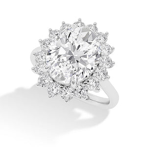 Round Lab-Grown Diamond Ring in 18K white gold, angled view