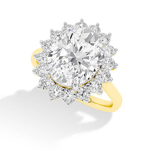 Round Lab-Grown Diamond Ring in 18K yellow gold, angled view