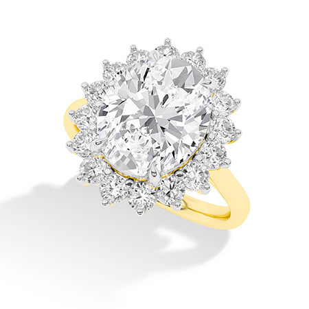 Round LG Diamond Ring in Yellow Gold - Binson Diamonds Antwerp