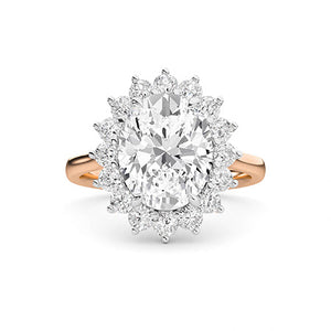 Round Lab-Grown Diamond Ring in 18K rose gold, overhead view