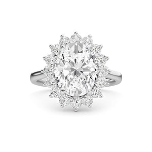 Round Lab-Grown Diamond Ring in 18K white gold, overhead view