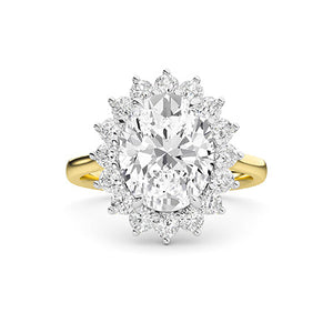 Round Lab-Grown Diamond Ring in 18K yellow gold, overhead view | Binson Diamonds