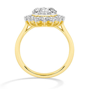 Round Lab-Grown Diamond Ring in 18K yellow gold, front view