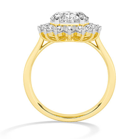 Round LG Diamond Ring in Yellow Gold - Binson Diamonds Antwerp