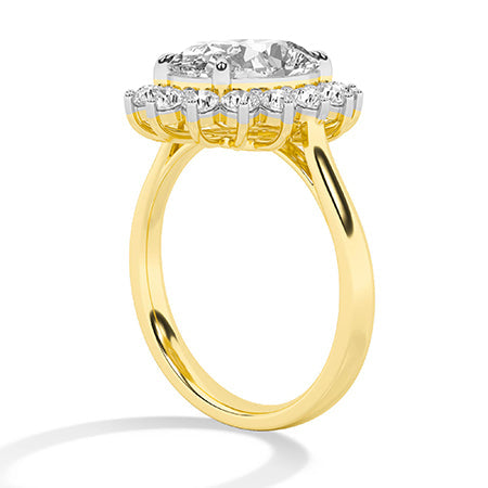Round LG Diamond Ring in Yellow Gold - Binson Diamonds Antwerp
