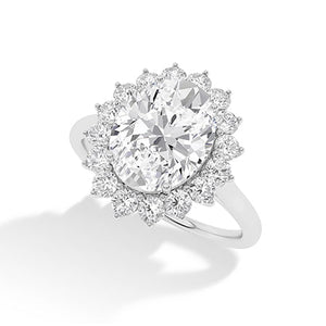 Round Lab-Grown Diamond Ring in 18K white gold, angled view