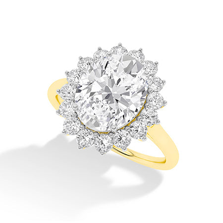 Round LG Diamond Ring in Yellow Gold - Binson Diamonds Antwerp
