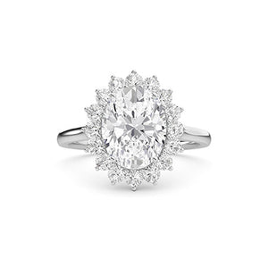 Round Lab-Grown Diamond Ring in 18K white gold, overhead view
