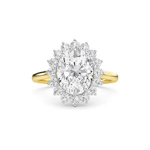 Round Lab-Grown Diamond Ring in 18K yellow gold, overhead view | Binson Diamonds