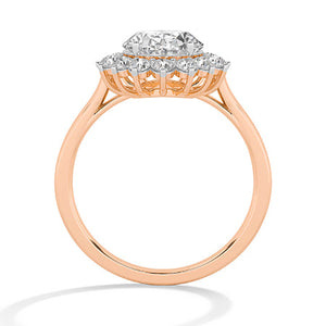 Round Lab-Grown Diamond Ring in 18K rose gold, front view