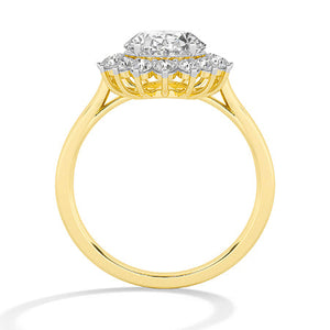 Round Lab-Grown Diamond Ring in 18K yellow gold, front view