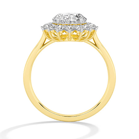 Round LG Diamond Ring in Yellow Gold - Binson Diamonds Antwerp